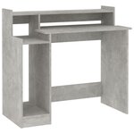 Bureau table poste de travail meuble d'ordinateur informatique étude et lumières LED 97 x 45 x 90 cm bois d'ingénierie gris 02_0023804