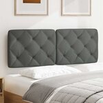 vidaXL Coussin de tête de lit gris foncé 140 cm tissu