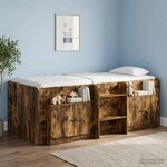 vidaXL Armoire de lit 2 Pièces Chêne fumé 66 x 35 x 48 cm
