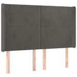 vidaXL Tête de lit avec oreilles Gris foncé 147x16x118/128 cm Velours