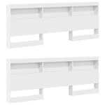 vidaXL Lit avec bibliothèque Blanc 200x200 cm Bois reconstitué