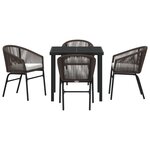 vidaXL Ensemble de jardin de 5 pièces en rotin PE marron