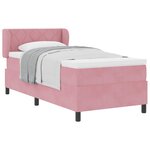 vidaXL Lit à ressorts avec coussin Rose 100 x 200 cm Velours
