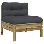 vidaXL Salon de jardin avec coussins 10 Pièces bois de pin imprégné