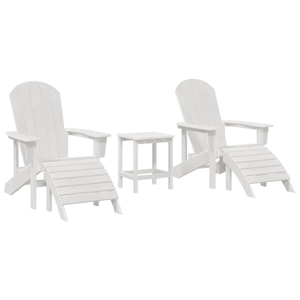 vidaXL Ensemble de Salon de Jardin 3 Pièces HDPE Blanc