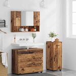 vidaXL Ensemble de mobilier de salle de bain 3 Pièces Bois Ancien