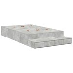 vidaXL Cadre de lit avec rangement Gris béton 120 cm Bois d'ingénierie