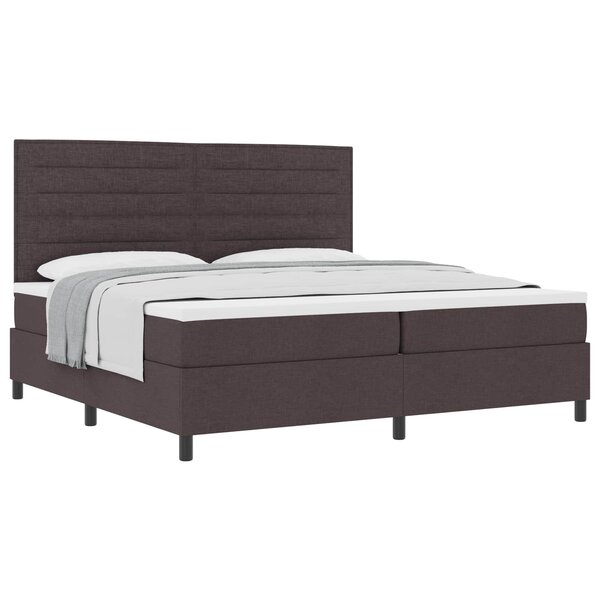 vidaXL Lit à ressorts avec matelas Marron foncé 200 x 200 cm tissu