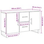 Buffet vidaXL Noir Chêne 100x36x60 cm Bois d'ingénierie
