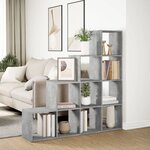 vidaXL Étagère séparatrice de pièce à 4 niveaux gris béton