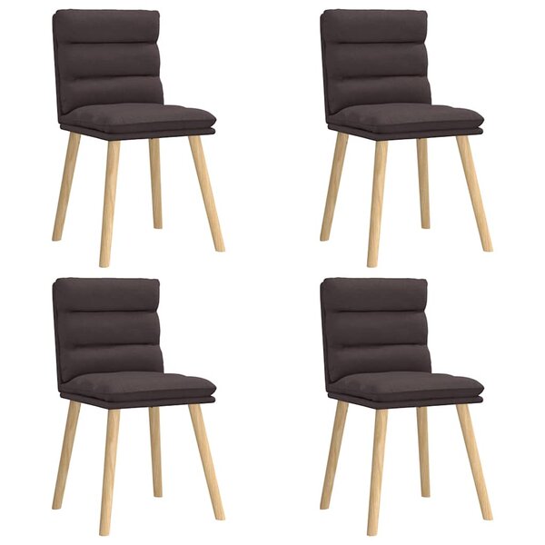 vidaXL Chaises à manger lot de 4 marron foncé tissu