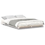 vidaXL Cadre de lit surélevé Blanc 160 x 210 cm Bois massif en pin