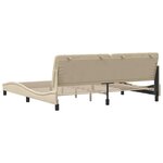 vidaXL Cadre de lit sans matelas crème 200x200 cm tissu