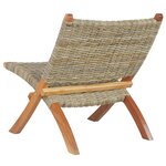 vidaXL Chaise de relaxation rotin kubu naturel et bois d'acajou massif
