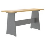 vidaXL Ensemble à manger REINE 3 Pièces marron miel gris bois pin massif
