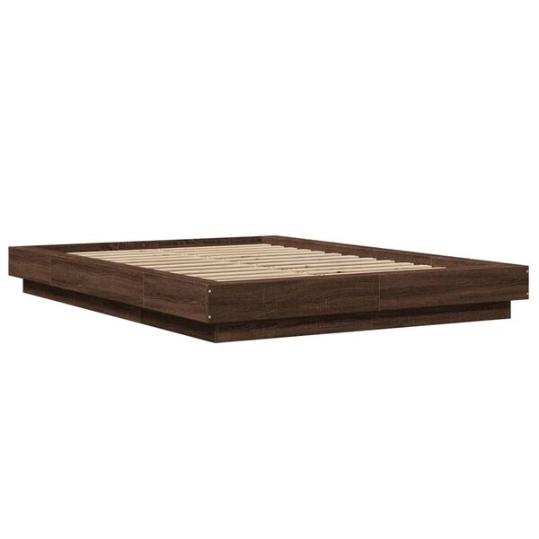 vidaXL Cadre de lit chêne marron 120x190 cm bois d'ingénierie