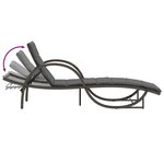 vidaXL Chaise longue avec coussin gris 60x199x42 cm résine tressée