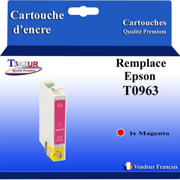 Cartouche Compatible pour Epson Stylus photo R2880 remplace Epson T0963 Magenta - T3AZUR
