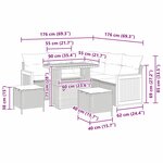 vidaXL Ensemble de canapé de jardin avec coussin 8 Pièces Noir et crème