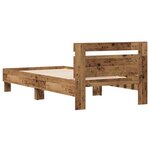 vidaXL Cadre de lit Bois ancien 90 x 190 cm Bois d'ingénierie