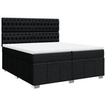 vidaXL Sommier à lattes de lit avec matelas Noir 200x200 cm Tissu