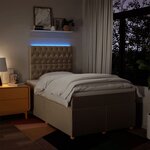 vidaXL Sommier à lattes de lit avec matelas crème 120x190 cm tissu