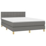 vidaXL Sommier à lattes de lit avec matelas Gris foncé 140x200cm Tissu