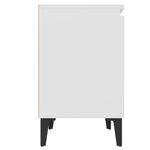 vidaXL Tables de chevet avec pieds en métal blanc 40x30x50 cm