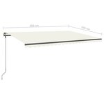 vidaXL Auvent manuel rétractable avec LED 500x350 cm Crème