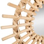 Lot de 3 miroirs en forme de soleil - Rotin - Beige naturel - D28 x 3 cm