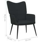 vidaXL Chaise de relaxation Noir Tissu