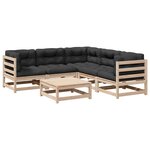 vidaXL Salon de jardin 6 Pièces avec coussins bois de pin massif