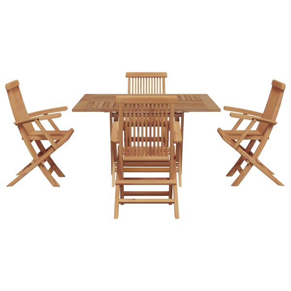vidaXL Ensemble de salle à manger pour jardin Marron Teck massif