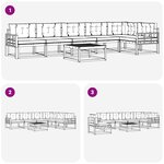 vidaXL Ensemble de canapés d'extérieur 7 pc Blanc et Beige Polyester