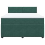 vidaXL Sommier à lattes de lit et matelas Vert foncé 140x190cm Velours
