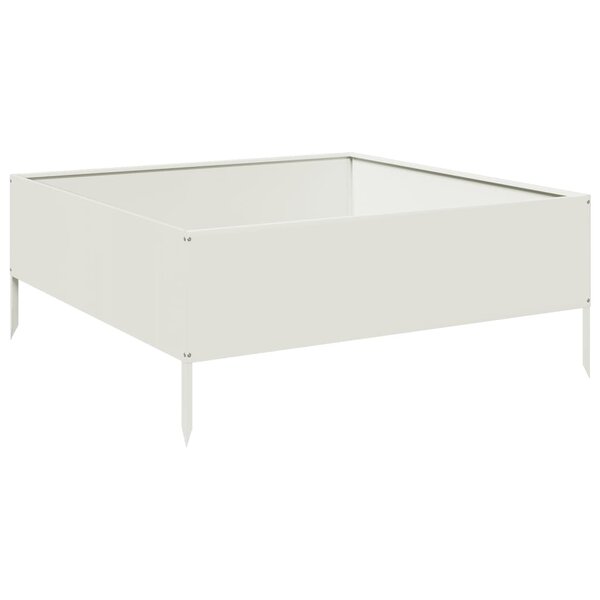 vidaXL Lit surélevé de jardin blanc 100x100x25 cm acier