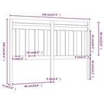 vidaXL Tête de lit Gris 146x4x100 cm Bois massif de pin