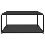 vidaXL Table basse Noir 80x80x35 cm Verre trempé