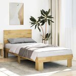 vidaXL Cadre de lit avec tête de lit sans matelas 90x200 cm