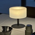 Lampe de table sans fil Atlas Rock 20 cm - Pied en acier - Gris - LED blanc chaud et blanc