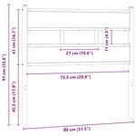 vidaXL Tête de lit de remplacement chêne fumé 75 cm fer et bois d'ingénierie