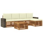 vidaXL Ensemble de canapés d'extérieur 6 pc Naturel et Crème