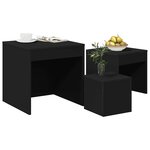vidaXL Tables gigognes 3 Pièces Noir Aggloméré