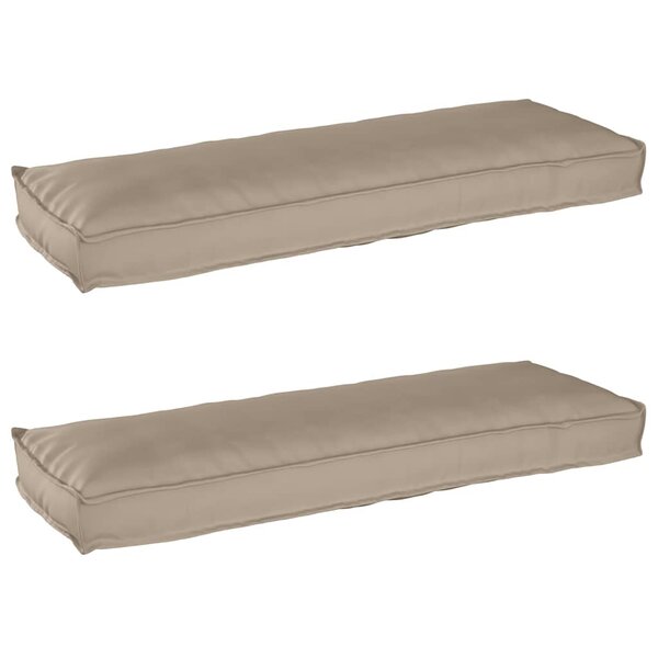 vidaXL Set de coussins de palette 2 Pièces Taupe 120 x 40 x 8 cm