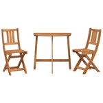 Ensemble Bistro Jardin Pliable 3 Pièces Bois Massif Acacia vidaXL