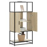 vidaXL Buffet haut chêne sonoma 68x35x139 cm bois d'ingénierie métal