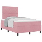 vidaXL Lit à ressorts avec matelas Rose 120 x 200 cm Velours