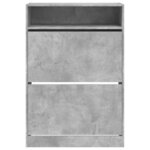 vidaXL Armoire à chaussures 2 tiroirs rabattables gris béton