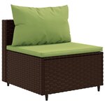 vidaXL Salon de jardin 6 Pièces avec coussins Marron Résine tressée