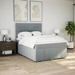 vidaXL Sommier à lattes de lit avec matelas Gris clair 140x190cm Tissu